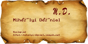Mihályi Dániel névjegykártya
